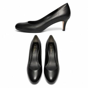 Cole Haan Air Talia 2.5" Black Leather‎ Pump Round Toe 8 New in Box with Dustbag